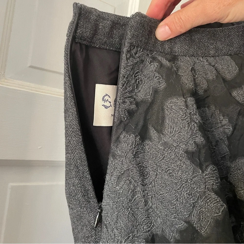 Sea New York Dark Grey Pencil Skirt Damask Lace Size XS